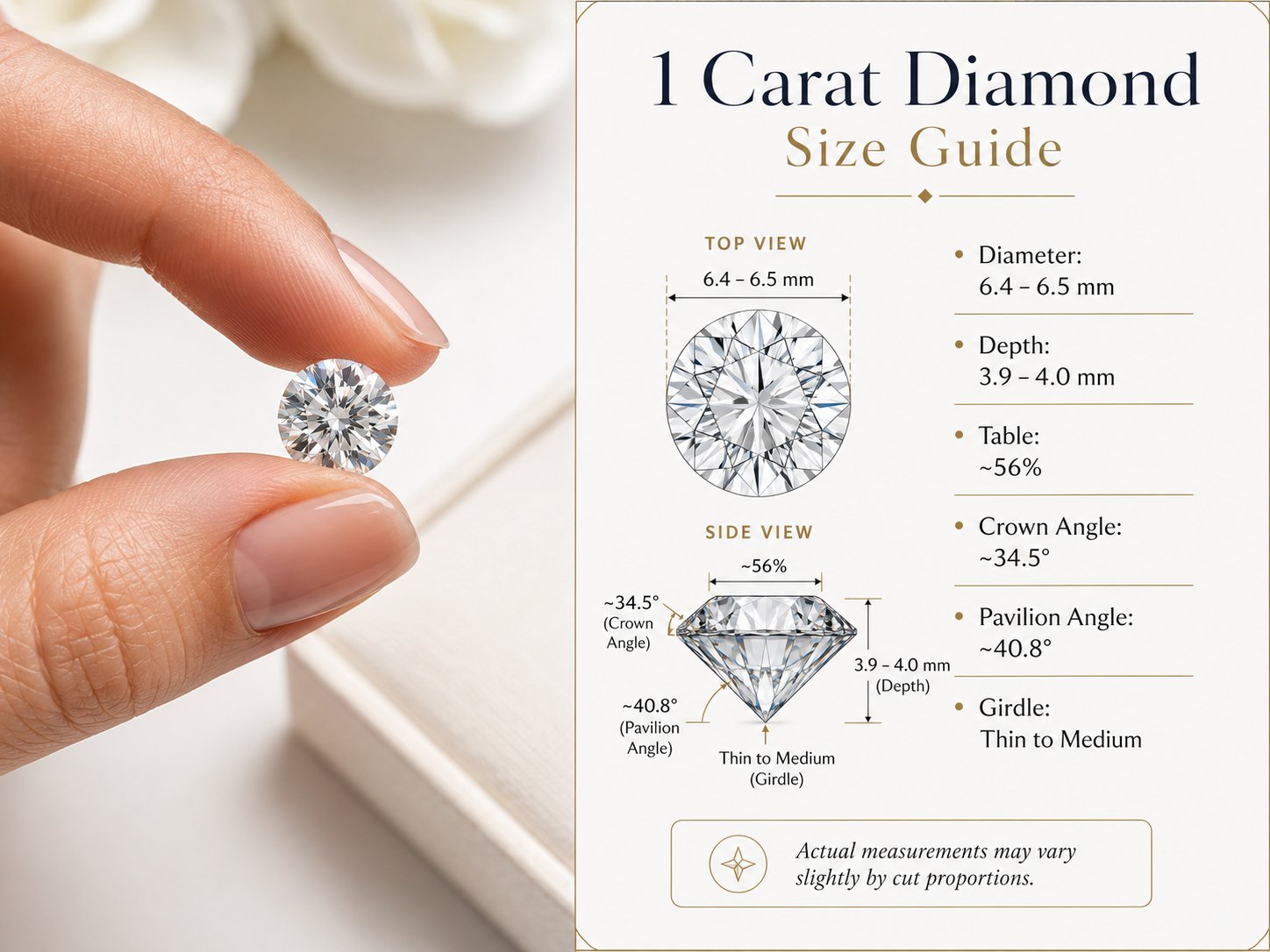 1 Carat size guide