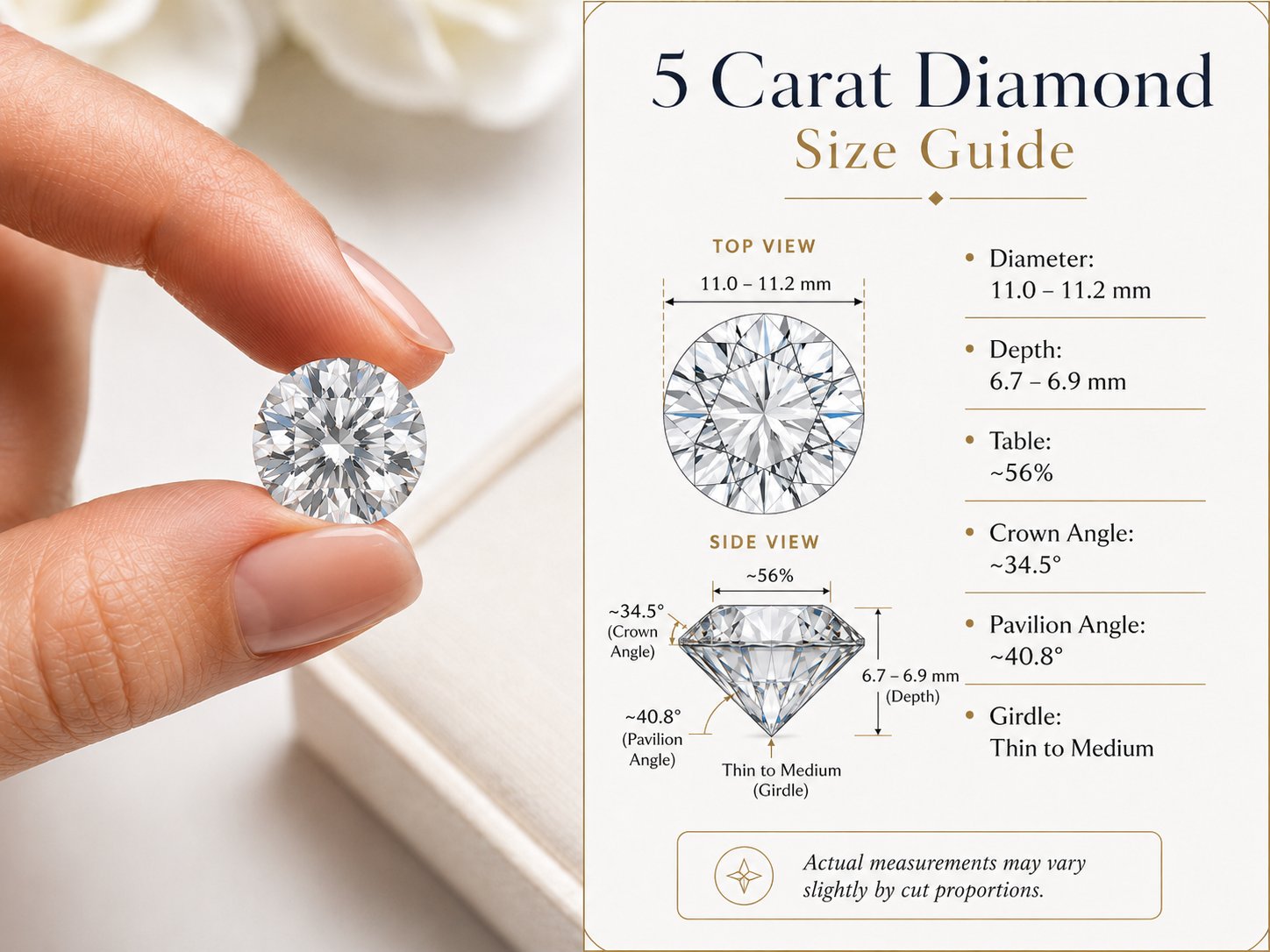 5 Carat size guide